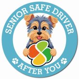 カーサイン 高齢者マーク SENIOR SAFE DRIVER ヨークシャーテリア マグネット 強力 直径13cm 肉球 日本製 車 ステッカー