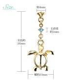 ハワイアンジュエリー ゴールド ピアス ホヌ イエローゴールド ピアス フレア 誕生石 選べる 幸せ運ぶホヌピアス 片耳(1個)購入可 K14 14K シリコンキャッチ 20G ゲージ BY THE SEA バイザシー 彼女 妻 女性 レディース 誕生日 プレゼント 夏 サマー 【品番：GE523】