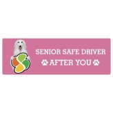 カーサイン 高齢者マーク SENIOR SAFE DRIVER ボルゾイ ステッカー シール 長方形 20x6.7cm 肉球 日本製 車