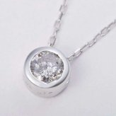 ネックレス レディース ダイヤモンド 0.15ct K18WG 18金 ホワイトゴールド フクリン留め 一粒ダイヤ ペンダント シンプル 華奢 普段使い プレゼント ギフト 記念日 誕生日