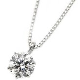 ダイヤモンド ネックレス 一粒 0.5ct プラチナ Pt900 6本爪 Gカラー SI2クラス Excellentカット 鑑定書付 ダイヤ ペンダント シンプル レディース ジュエリー プレゼント
