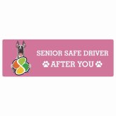 カーサイン 高齢者マーク SENIOR SAFE DRIVER グレートデン ステッカー シール 長方形 15x5cm 肉球 日本製 車