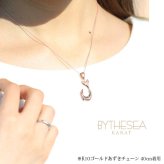 ゴールド ネックレス ハワイアンジュエリー フィッシュフック モアナ ピンクゴールド ネックレス 刻印 無料 誕生石入れ可 幸せを釣上げる 14K K14 K10 10Kあずきチェーン太0.7mm ギフトラッピング可能 プレゼント ハロウィン 【品番：CG-GP113R】
