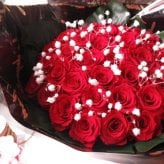 プロポーズ 赤バラ 25本 かすみ草 花束 枯れないプリザーブドフラワー 赤バラ 花束 25本使用 本数言葉は あなたの幸せを願っています