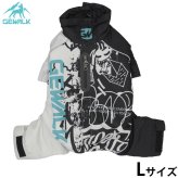 ジウォーク GEWALK タイポグラフィ ドリズル サーマル オーバーオール 犬服 L ホワイト