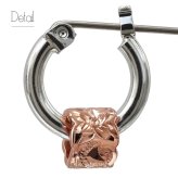 ハワイアンジュエリー ピアス 金属アレルギー対応 純チタンポスト シルバー925 ピンク スクロールチューブ チャーム フープピアス クロッシングピアス 20G(ゲージ) 幅12mm レディース 誕生日 プレゼント ハロウィン 【品番：HE-SP3237】