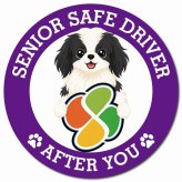 カーサイン 高齢者マーク SENIOR SAFE DRIVER 狆 マグネット 強力 直径13cm 肉球 日本製 車 ステッカー