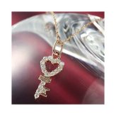 ネックレス レディース K10 PG ピンクゴールド 0.2ct ダイヤモンド キー 鍵 モチーフ ペンダント 10金 天然石 ダイヤ ジュエリー アクセサリー 誕生日 プレゼント 記念日 贈り物