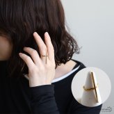 ステンレス スティックリング 2カラー バーリング 18KGP ゴールド gold シルバー 個性的 大ぶり オープンリング フリーサイズ レディース 女性 指輪 金属アレルギー対応