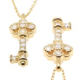 ゴールド ネックレス K18 18金 ネックレス ダイヤモンド ゴールド ネックレス チェーン キー 鍵 選べる3色 イエロー ピンク ホワイト シンプル 華奢 上品 ご褒美 彼女 妻 女性 レディース 誕生日 プレゼント ハロウィン 【品番：CG-TI-748】