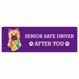 カーサイン 高齢者マーク SENIOR SAFE DRIVER ノーリッチテリア ステッカー シール 長方形 20x6.7cm 肉球 日本製 車