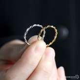 ステンレス ダブル ツイストリング ひねりリング 細身 個性的 ねじりリング ゴールド 18K GP シルバー レディース 女性 指輪 金属アレルギー対応