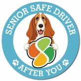 カーサイン 高齢者マーク SENIOR SAFE DRIVER バセットハウンド マグネット 強力 直径13cm 肉球 日本製 車 ステッカー