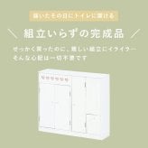 収納家具 ラック トイレ スリム ダストボックス付き トイレ収納 おしゃれ シンプル 清潔 収納力抜群 大容量収納 トイレチェスト 収納棚 薄型収納 ゴミ箱付 トイレットペーパー収納 ブラシ収納 引き出し2杯 小物収納 姫系 白家具 トイレ家具