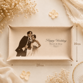 結婚祝い 写真入り本革レザートレイ｜名入れ ウェディングフォト刻印 ｜結婚式後のプレゼント・両親贈呈品