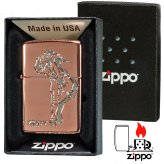 【名入れ】送料無料 zippo ジッポーライター人気の「WINDY」デザイン　クラシカル　ウィンディ　ピンクゴールド オイルライター　CL-WINDY　かわいい 彫刻 ZIPPOロゴ入り キャラクター キュート　レトロモチーフ　メンズ　レディース　女性　ギフト[zCL-WINDY]