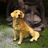 ゴールデンレトリバー 置物 子犬 リアル かわいい ミニチュア 犬 オブジェ 樹脂製 アニマル インテリア 雑貨 ガーデン 卓上 玄関 飾り デスク 車内 誕生日 プレゼント ギフト
