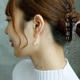 ピアス 金属アレルギー フープピアス  サージカルステンレス 落ちない 引っかからない 外れにくい 人工オパール 誕生石 ひと粒 片耳 1個
