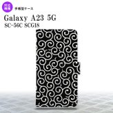 Galaxy A23 GalaxyA23 手帳型スマホケース カバー 唐草 黒 白 2022年 10月発売 nk-004s-a23-dr1130