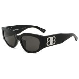 バレンシアガ BALENCIAGA サングラス アジアンフィット UVカット アイウェア フォックス BB0324SK-014 メンズ レディース ユニセックス ブラック+グレー 国内正規品