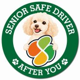 カーサイン 高齢者マーク SENIOR SAFE DRIVER ミディアムプードル マグネット 強力 直径13cm 肉球 日本製 車 ステッカー
