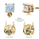 ハワイアンジュエリー ピアス 6月の誕生石 ブルームーンストーン 透かしバレル チェーン プルメリア ハイビスカス 片耳(1個)購入可 K14イエロー ピンク ホワイト 選べる BY THE SEA 20G ゲージ バイザシー プレゼント ハロウィン 【品番：GE302-6】