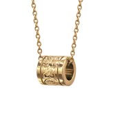 金属アレルギー対応 ネックレス ハワイアンジュエリー 純チタン ゴールドカラー ネックレス 誕生石 チューブ Lサイズ チェーン 長さ選べる イオンプレーティング メンズ レディース プレゼント 【品番：CG-TIP401L-Y】