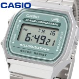 CASIO 腕時計 カシオ 時計 ウォッチ チープカシオ チプカシ ヴィンテージシリーズ デジタル メンズ レディース キッズ シルバー×ブルーグリーン A168WA-3AY [並行輸入品]