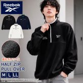 Reebok リーボック フリース プルオーバー メンズ レディース トレーナー 長袖  裏起毛 ハーフジップ 軽量 ワンポイントロゴ 刺繍   ブランド ゆったり ユニセックス 春 秋 冬 M L LL 黒 白 紺 2026fw karlas