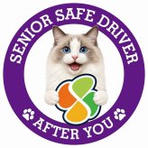 カーサイン 高齢者マーク SENIOR SAFE DRIVER ラグドール ステッカー シール 直径13cm 肉球 日本製 車