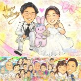 結婚記念日のお祝いに、贈る人の気持ちも伝わる一枚です。 似顔絵 ウェルカムボード 贈り物 手描き ギフト プレゼント 名入れ 結婚記念日 お祝い 記念 ウェルカムボード 挙式 友達 友人 家族 同僚 カップル 名入れ 修正無料 下書き確認 かわいい 一生もの 喜ばれる 親孝行 一生もの ウェディング 宝物 結婚式 引っ越し 感謝の品 クリスマス 還暦祝い 米寿祝い 大量注文 披露宴 長寿祝い 応援