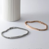 ペアブレスレット つけっぱなし 刻印 ステンレス 金属アレルギー ブランド 大人 ダイヤモンド シンプル IDプレート ボックスチェーン 金アレ サージカルステンレス 2本セット クリスマス 誕生日 記念日 プレゼント テラグラティア Terra-gratia PairBracelet【lstb015pair】