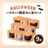 はにわぷりん【ハロウィンはに友セット】１個箱入りアソートセット 9個入り フランボワーズソース＆フロマージュぷりん　紫いもクリーム＆パンプキンぷりん