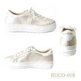 ルコライン スニーカー ルコライン 靴 RUCO LINE RUCO-018BE CALF PU LUX 光沢 ベージュ 合皮 無地 ローカット ファスナー無し ルコライン レディース シューズ パールベージュ RUCO LINE ルコラインスニーカー フラットソール 新作 取扱店 京都 母の日