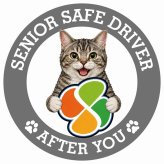 カーサイン 高齢者マーク SENIOR SAFE DRIVER アメリカンワイヤーヘア ステッカー シール 直径13cm 肉球 日本製 車