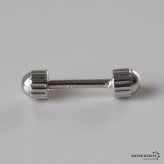 シルバー925 小ぶりピアス 極小 スタッドピアス シンプルピアス シルバー バーベル 小さめ ワンポイント ねじ式 表裏 円柱 ギザギザ メタル 片耳1点 レディース 女性 金属アレルギー対応 イヤリング