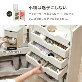 照明 ライト 大容量 ドレッサーワゴン ワイドミラー LED 付き 幅30.5×高さ80cm サイドテーブル 便利2WAY ドレッサー コスメワゴン メイクボックス スキンケア コンパクト キャスター付 アクセサリー収納 美容家電 化粧品収納 ヘアメイク