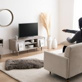テレビ台 テレビボード TV台 ローボード フラップ扉 収納 コンパクト 大人かわいい 省スペース コード穴 可動棚 ディスプレイ リビング ホテルライク 幅110 一人暮らし ワンルーム 脚付き AV機器