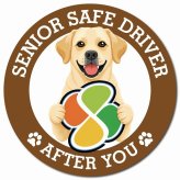 カーサイン 高齢者マーク SENIOR SAFE DRIVER ラブラドールレトリバー マグネット 強力 直径13cm 肉球 日本製 車 ステッカー