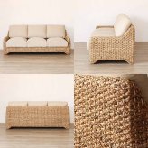 ソファ 座椅子 ウォーターヒヤシンス ー 3人掛け アジアン家具 3人用 幅180cm おしゃれ アジアン ナチュラル リゾート 家具 リビング ホテルライク 開梱設置無料