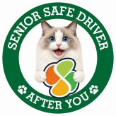 カーサイン 高齢者マーク SENIOR SAFE DRIVER ラグドール ステッカー シール 直径13cm 肉球 日本製 車