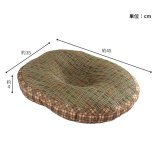 クッション 円座 楕円形 い草 チェック柄 調湿 空気清浄 お手入れ簡単 約45×35×4cm