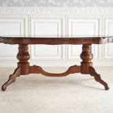 テーブル センター リビング おしゃれ 幅138.5cm 木製 楕円変形 アンティーク 猫脚 イタリア製 ルネッサンスItalia象嵌 ヨーロピアン 輸入家具 ロココ