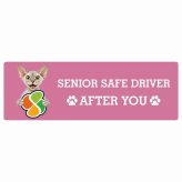 カーサイン 高齢者マーク SENIOR SAFE DRIVER デボンレックス ステッカー シール 長方形 20x6.7cm 肉球 日本製 車