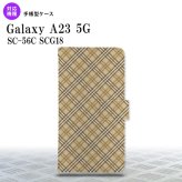 Galaxy A23 GalaxyA23 手帳型スマホケース カバー バイアスチェック ベージュ 2022年 10月発売 nk-004s-a23-dr443