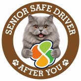 カーサイン 高齢者マーク SENIOR SAFE DRIVER ブリティッシュロングヘア ステッカー シール 直径13cm 肉球 日本製 車