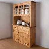 食器棚 FARMER 完成品 無垢材 パイン材 天然木 幅120cm・幅90cm W120xD45xH195cm / W90xD45xH195cm キッチン収納 カップボード 収納家具 ライトブラウン おしゃれ 新生活