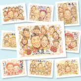 還暦のギフトに、一度贈ると、また頼みたくなる似顔絵です。ラッピング対応で、贈り物として渡しやすい似顔絵です。 似顔絵 ギフト 還暦 手描き 名入れ プレゼント 贈り物 還暦 お祝い 記念 誕生日 大人数 おばあちゃん 祖父 おじいちゃん 祖母 名入れ 下書き確認 修正無料 宝物 かわいい 実績多数 サプライズ 傘寿 一生もの 還暦 長寿 結婚祝い 二次会 卒寿祝い バレンタインデー 白寿祝い