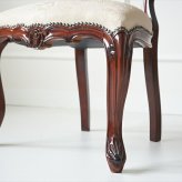 マホガニー ダイニングチェアー 肘掛け無し 猫脚 アンティーク 椅子 姫家具 プリンセス家具 ヨーロッパ風 ブラウン茶 木製ダイニングチェア ロココ調 ヨーロピアン風チェアー 上品エレガント 新生活
