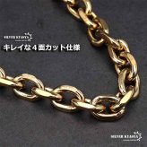 ステンレス あずきチェーンネックレス 4面カット ゴールド 金 18K GP 重量感 ゴールドネックレス 太め 細め 幅9タイプ 切れにくい 錆びにくい 金属アレルギー対応